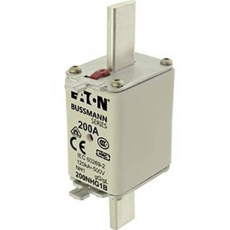 EATON FUSIBLE NH 200NHG1B AVEC INDICATEUR DE FUSIBLE MÉCANIQUE TAILLE DU FUSIBLE = 1 200 A 500 V 3 PIÈCES.