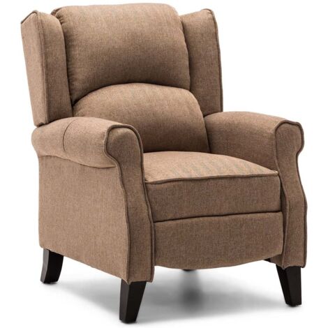 EATON HERRINGBONE RECLINER CHAIR - BEIGE