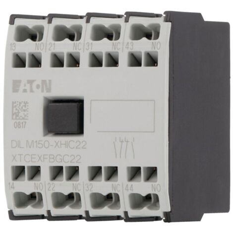 Eaton Hilfsschalterbaustein, 4 -polig, Ith= 16 A, 2 S, 2 Ö, Frontbefestigung, Federzugklemmen, DILMC40 - DILMC150 27804