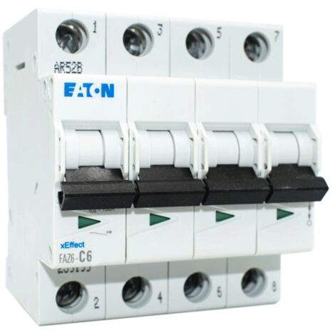 Eaton LS-Schalter FAZ6-6A 4-Polig 6KA C 4 Module 239199