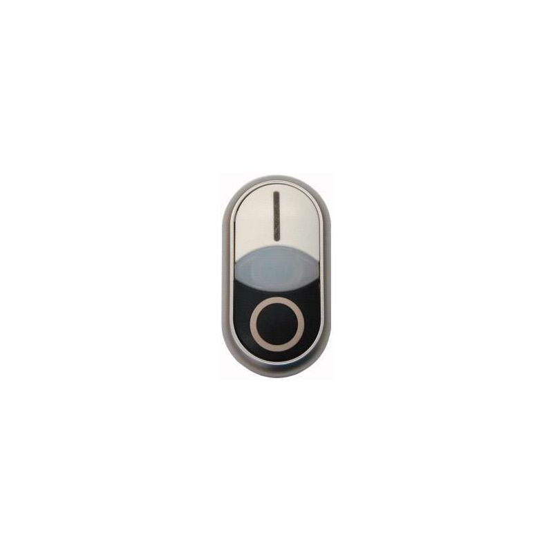 216706 M22-DDL-WS-X1/X0 Bouton-poussoir à double touche blanc, noir 1 pc(s) D77331 - Eaton