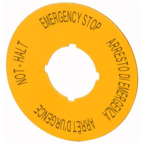 Eaton M22-XAK11 Targhetta (Ø x A) 90 mm x 90 mm NOT-HALT (de, en, fr, it) Giallo 1 pz.