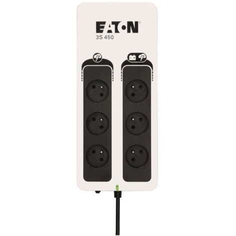 Eaton Onduleur 3S 450 FR - Off-line UPS - 3S450F - 450VA 6 prises francaises Noir/Blanc