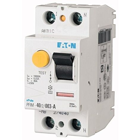 EATON PFIM-25/2/003-A-MW INTERRUPTEUR DIFFÉRENTIEL PFIM, 2P, 25 A, 30 MA 235424