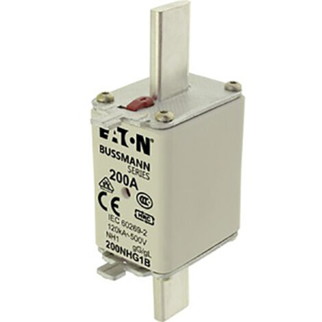 Eaton Sicherungseinsatz, Niederspannung, 200 A, AC 500 V, 120 kA, NH1, gL/gG, IEC, Doppelkennmelder, spannungsführende