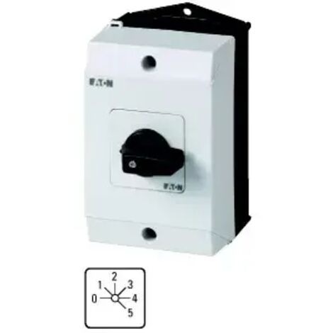 Eaton Stufenschalter, T0, 20 A, Aufbau, 3 Baueinheit(en), Kontakte: 5, 45 °, rastend, mit 0-Stellung, 0-5, Abwicklungs
