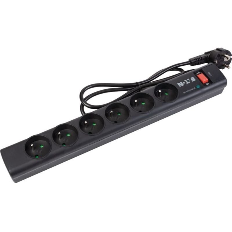 Multiprise/Parafoudre Eaton Protection Strip 6 fr - PS6F - 6 prises françaises - Noir