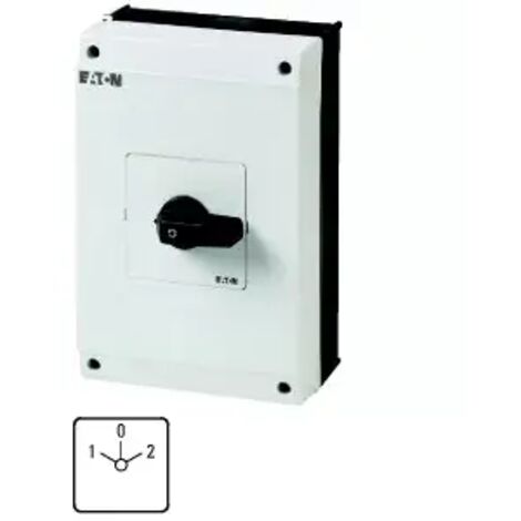 Eaton Wendeschalter, T5B, 63 A, Aufbau, 3 Baueinheit(en), Kontakte: 5, 60 °, rastend, mit 0-Stellung, 1-0-2, Abwicklung