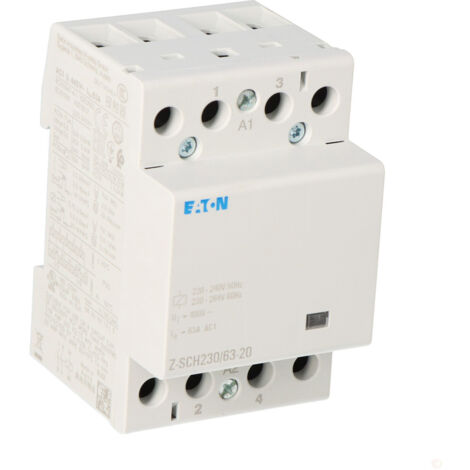 Eaton Z-SCH230/63-20 Contacteur d'installation Tension nominale: 230 V, 240 V Courant de commutation (max.): 63 A 2 NO (T) 1 pc(s) A216762