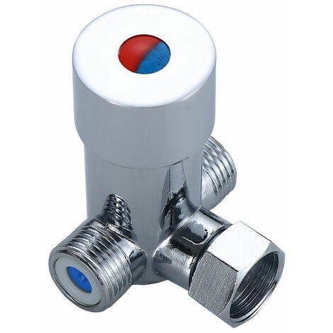 Eau Chaude Froide en Antirouille G1/2 Robinet Mélangeur Placage Mitigeur Thermostatique Durable，Alliage