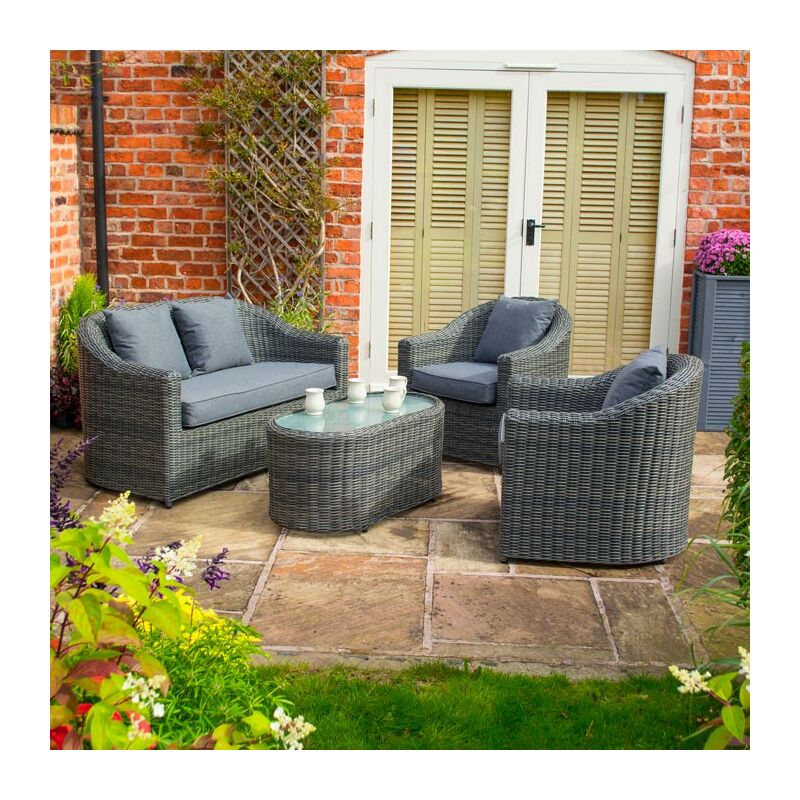 Rowlinson Bunbury Sofa Set Grey Weave