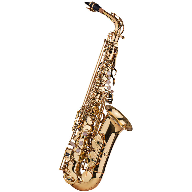 

Eb Saxofon Alto Sax Laton Lacado Dorado 802 Tipo de llave Instrumento de viento de madera con estuche acolchado Guantes Pano de limpieza Cepillo