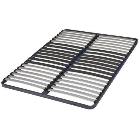 Ebac Literie – Sommier à lattes 140x190 cm – 40 lattes en bois multiplis – Cadre en métal cintré – 2 places – Fabrication française