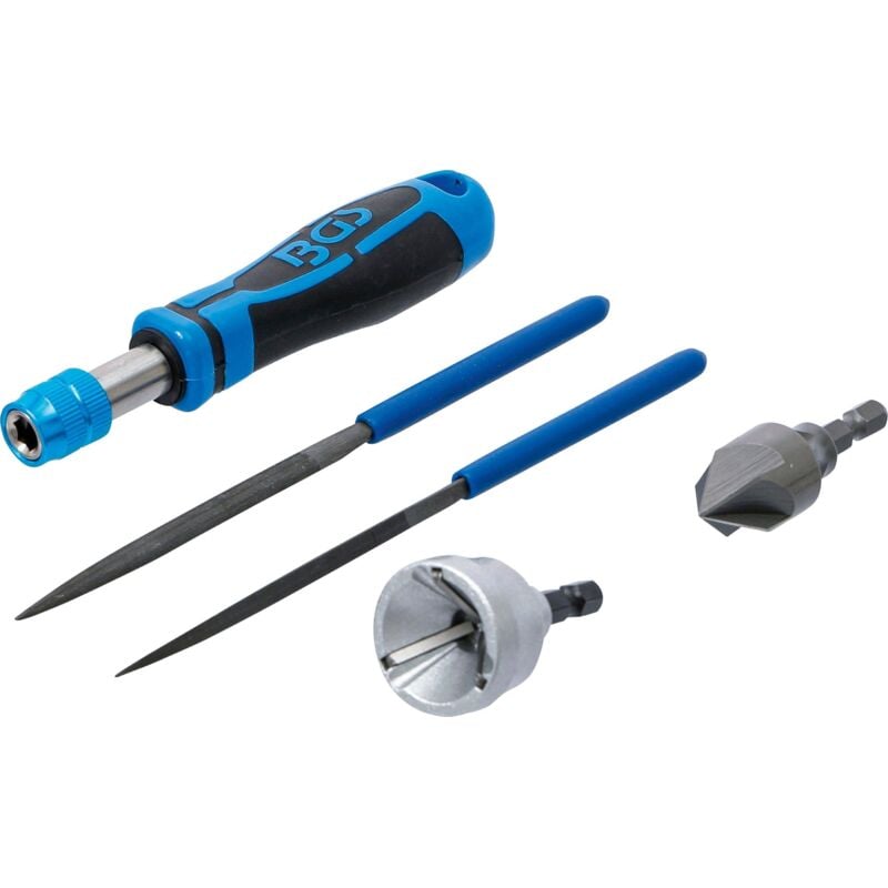 Bgs Technic - barbeur interne/externe et jeu de limes 5 pièces