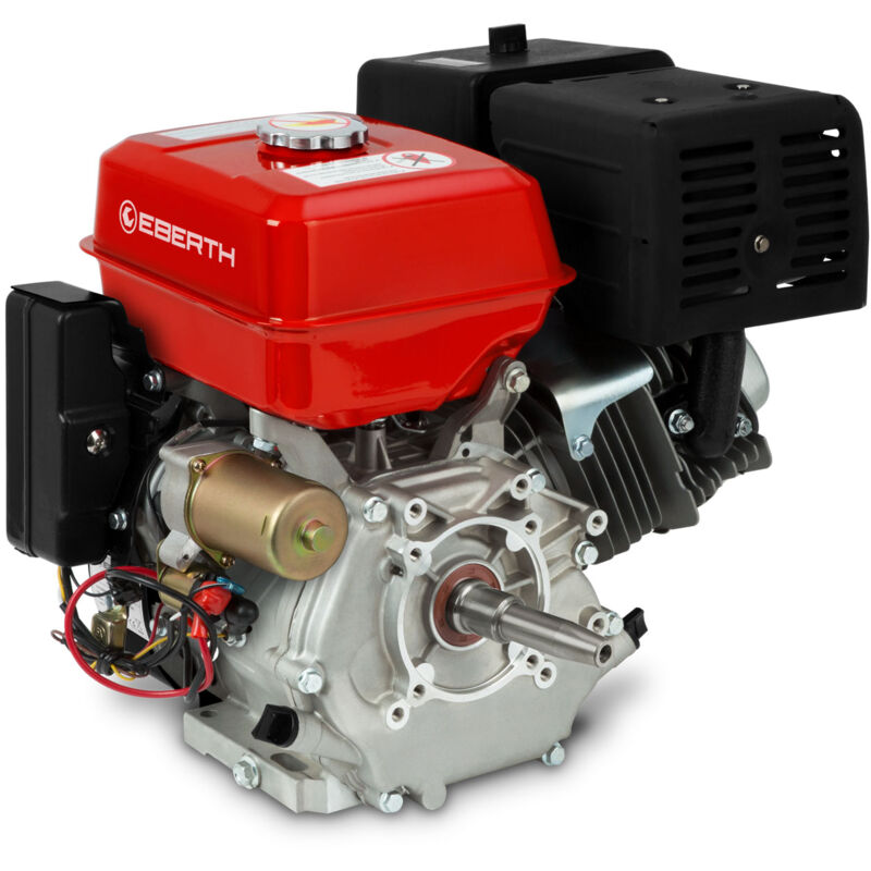 Eberth - 13 cv 9,56 kW Moteur à essence avec arbre conique de 22 mm ø, démarrage électrique, batterie 17ah 12V, moteur de karting, sécurité manque