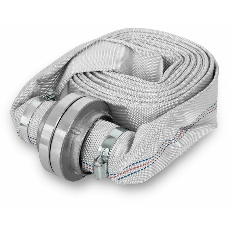 Eberth - 2' Tuyau de refoulement, Tuyau plat avec raccord Storz, longueur 10m, diamètre 2 pouce, Tuyau dincendie, tuyau en textile, tuyau darrosage,