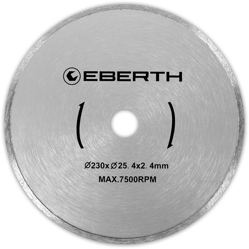 Eberth - Disque à tronçonner diamanté pour la pierre, le béton et le carrelage, Disque diamant de 230 mm de diamètre, alésage de 25,4 mm, épaisseur