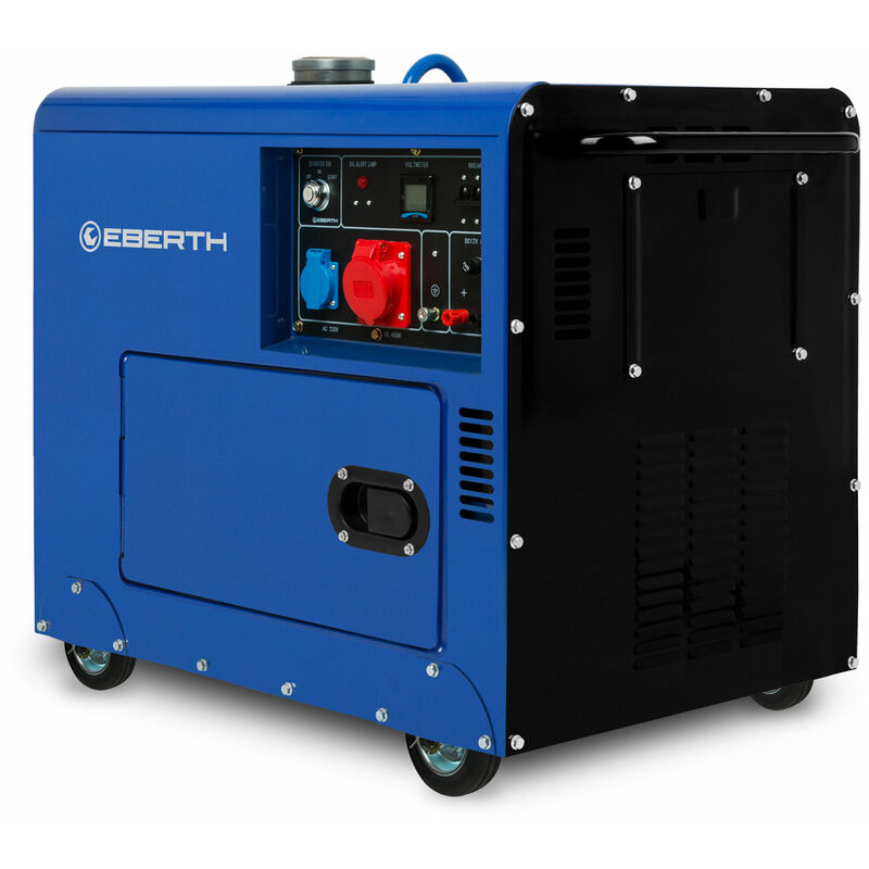 Image of 5000 Watt Generatore di Corrente Diesel, Gruppo Elettrogeno con Motore Diesel 10 cv e Avviamento Elettrico, 4T, 3 Fasi, 1x 400V, 1x 230V, 1x 12V,
