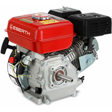 EBERTH 5,5 CV 4,1 kW moteur à essence (19mm Ø arbre conique, indicateur de niveau dhuile bas, 1 cylindre, 163cc de capacité cubique, 4 temps)