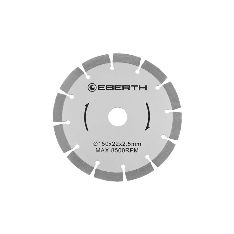 Eberth - 8x Lames diamantées universelles (d 150 mm x d 22,2 x 2,5 mm, 8500 U/min, faible usure, segmentées), coupe à sec et à l'eau, durable et