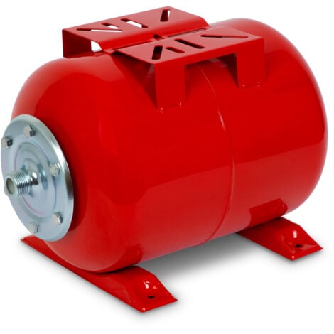 EBERTH Ausdehnungsgefäß 24L, 6 bar, Druckkessel, Druckerhöhungsanlage, Tank, Wasserspeicher, 1 Anschluss für Hauswasserwerk, Brunnenpumpe, Lackierter Stahl, Booster, Horizontal, 0.8mm Wandstärke