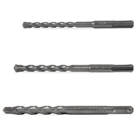 EBERTH Broca SDS Plus, broca para hormigón, broca para piedra, broca para martillo, SET, 8mm 10mm y 12mm de diámetro