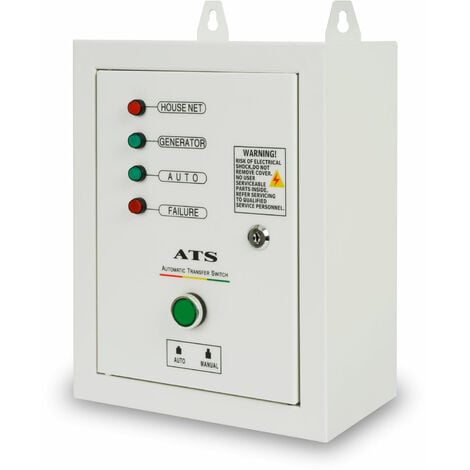 EBERTH Conmutador de transferencia automática trifásico de hasta 10 kW, tensión de funcionamiento de 400 V, cable de control ATS de 1,5 m incluido, para alimentar el generador a la red doméstica