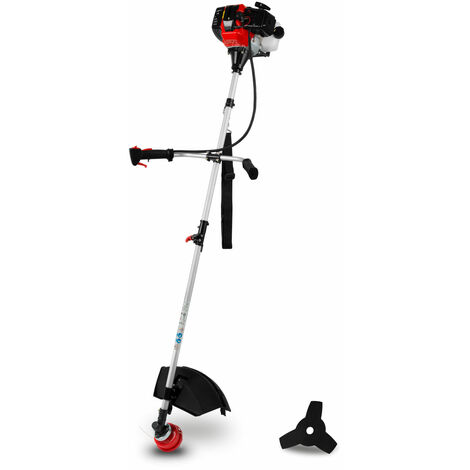Eberth – Débroussailleuse thermique 52cc 3 CV – Moteur 2 temps – Tête fil et lame 3 dents – Pour herbes hautes et broussailles