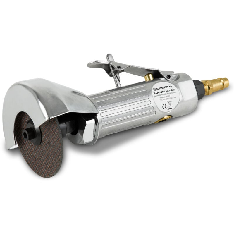 Eberth - Meuleuse d'angle à air comprimé, 6 bar de pression de travail, raccord 1/4', 20000 tr/min, disque à tronçonner ø 75mm, pour acier,