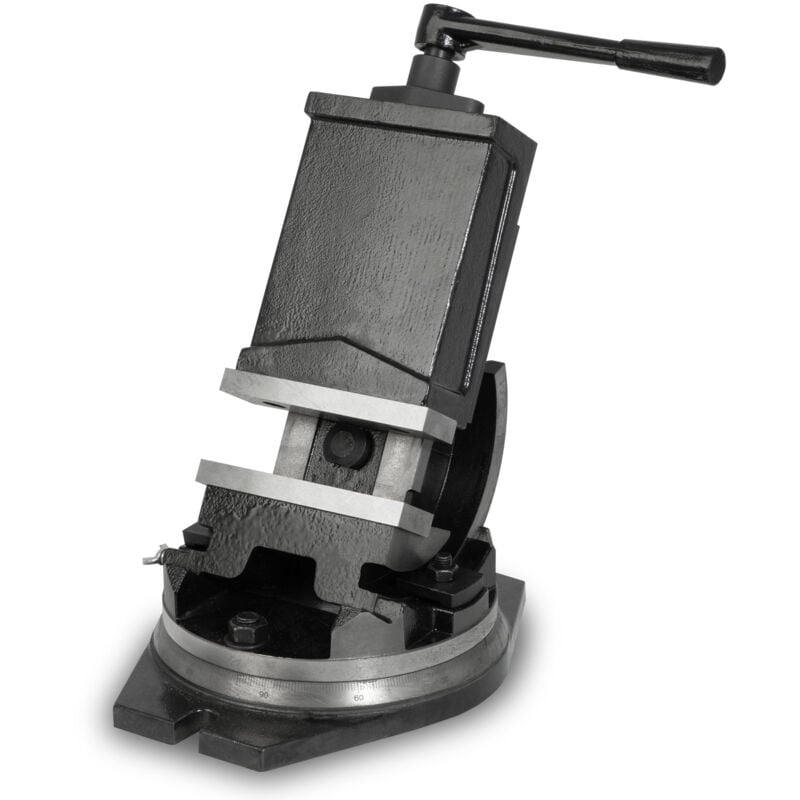 Etau de machine rotatif et basculant en acier moulé, Max. Largeur de serrage 125mm, largeur des mors 160mm, étau pour perceuse, étau pour perceuse,