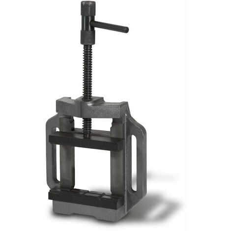 EBERTH Etau pour perceuse en fonte grise et acier, Largeur des mâchoires 150mm, Largeur de serrage maximale 129mm, étau pour machine à fixer sur la perceuse ou létabli, étau pour perceuse