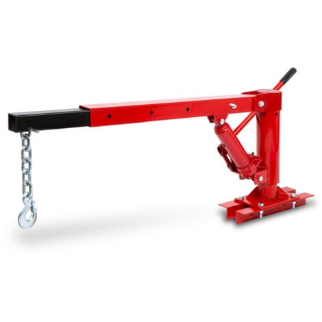 EBERTH Gru per pick-up, portata massima 450 kg, base solida per il montaggio a pavimento, gancio di carico e catena, altezza di sollevamento da 35 a 1330 mm, lunghezza del braccio da 880 a 1400 mm