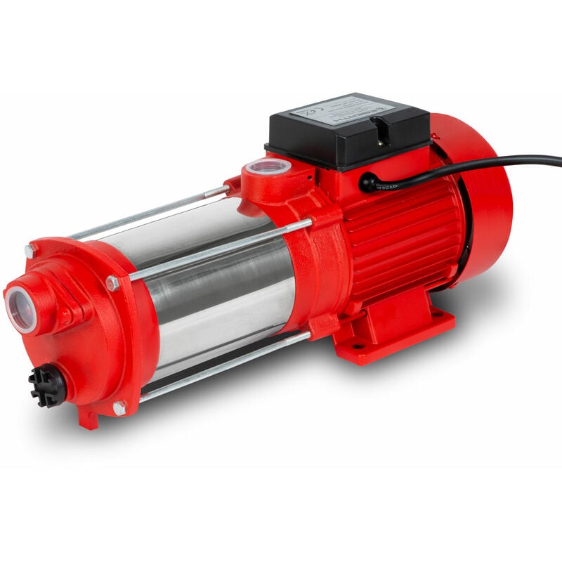 Eberth - Pompe à Eau de Jardin Centrifuge Débit 2400 L/h, Pression de Refoulement 4 bar, 370 Watts, Acier Inoxydable auto-aspirante, Hauteur