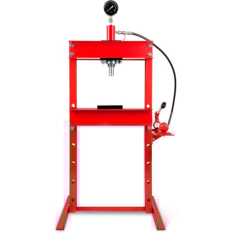 EBERTH Pressa idraulica 12T con manometro idraulico, pressa idraulica manuale, regolabile 6 direzioni, pressa officina, altezza lavoro 910mm, larghezza lavoro 513mm, altezza totale 1610mm, 2 piastre