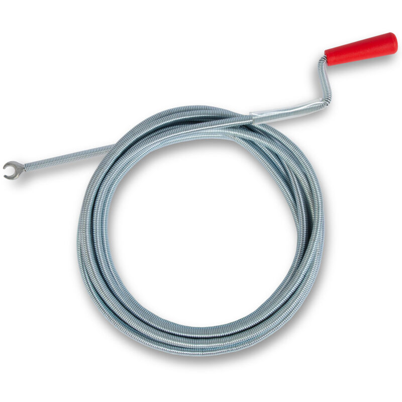 Image of Eberth - Spirale per la pulizia dei tubi lunga 5 m e ø 9 mm, efficace spirale di scarico per tubi a partire da ø 40 mm, testa di perforazione a forma