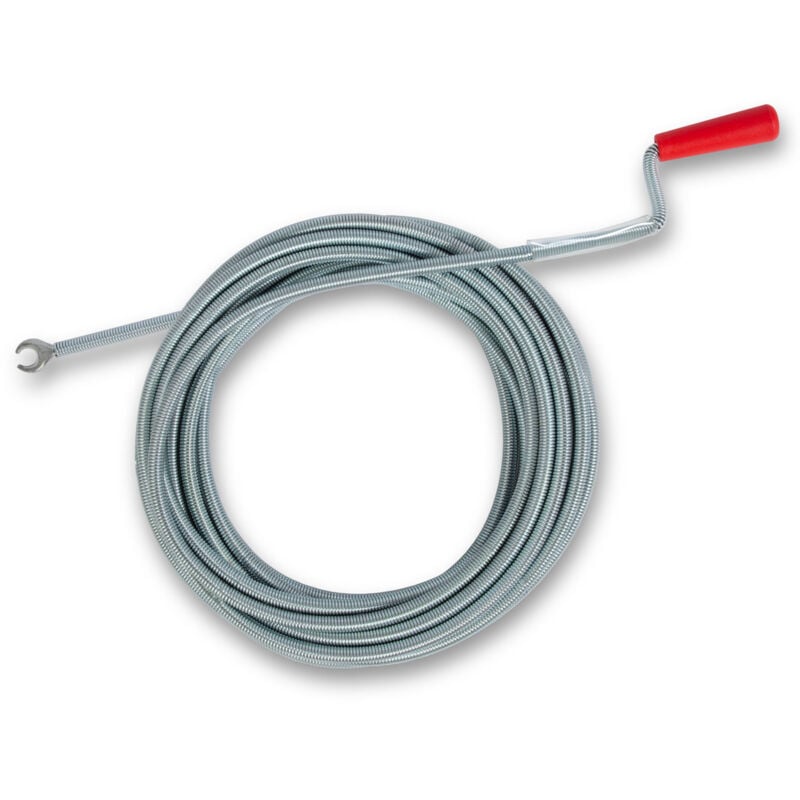 Eberth - Spirale de nettoyage de tuyaux 10m de long et ø 9mm, spirale d'évacuation efficace pour tuyaux à partir de ø 40mm, tête en forme de griffe