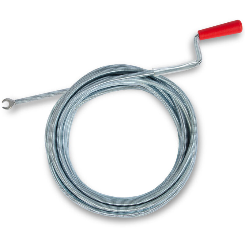 Eberth - Spirale de nettoyage de tuyaux 8m de long et ø 9mm, spirale d'évacuation efficace pour tuyaux à partir de ø 40mm, tête en forme de griffe