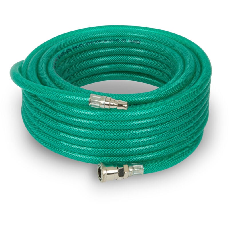 EBERTH Tuyau à air comprimé, tuyau dair haute pression pour compresseur, longueur 15m, diamètre 10mm x 14mm (intérieur x extérieur), raccord 3/8", 24