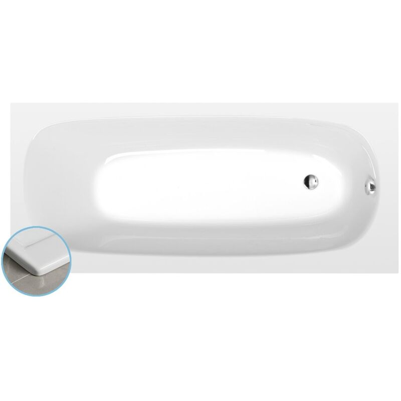 Polysan - ebro slim Bain rectangulaire 170x75x39cm, blanc