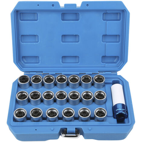EBTOOLS 21 pièces/ensemble écrou de roue de verrouillage de roue jeu de clés dissolvant Installation Kit antivol adapté pour Mini série E12 E21 E23 Verrouillage de roue Écrou de roue Jeu.
