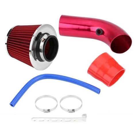 EBTOOLS Filtre Turbo 76mm 3 Pouces Universel Filtre à Air Froid d\'admission en Aluminium Tuyau d\'induction Kit Rouge