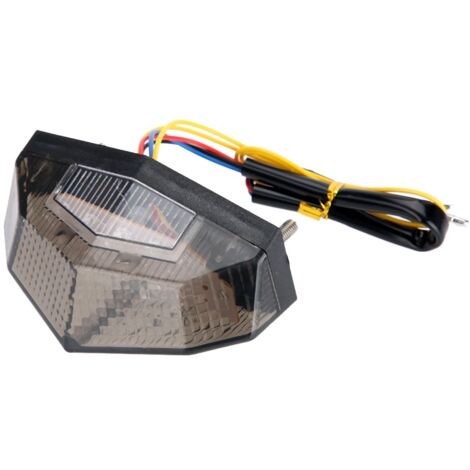 EBTOOLS Modifizierte Motorrad-LED-Rückleuchte mit Brems- und Blinklicht, 12 V DC, Kennzeichenbeleuchtung, hinteres Brems- und Blinklicht