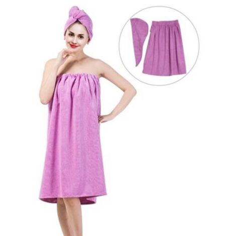 EBTOOLS Serviette enveloppante Doux Spa Bain Body Wrap Set Serviette Peignoir Avec Bonnet De Séchage Rapide Pour Cheveux