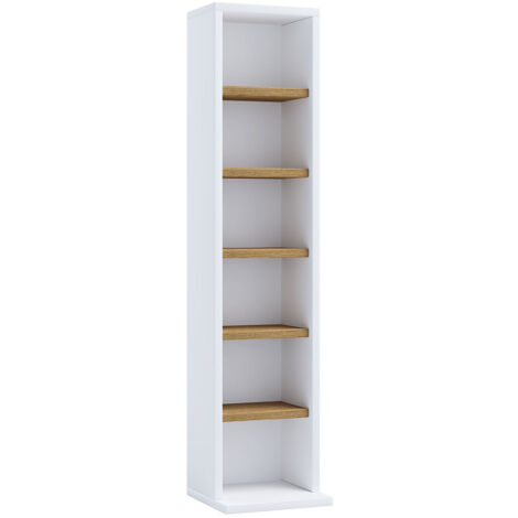 Ebuy24 – Rayon standard 92 x 21 x 20 cm – Étagère murale en bois – Capacité 102 CD, 36 DVD – Fixation libre au verso