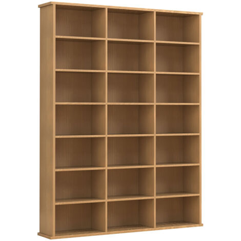 Ebuy24 – Rayon standard Megosa H. 136 cm – L. 105 cm – P. 19 cm – 15 étagères pour 800 CD ou 400 DVD – Meuble diviseur d'espace