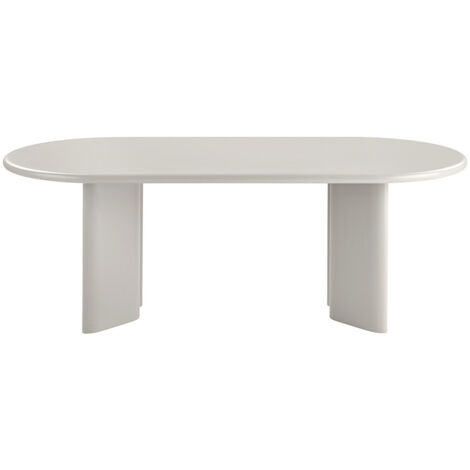 Ebuy24 – Table à manger ovale 10 personnes en bois laqué – Dimensions 100x220 cm – Hauteur 75 cm – Design graphique moderne