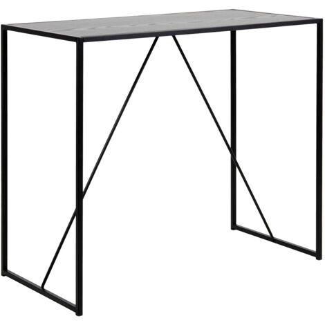 Ebuy24 – Table de bar Sea noire – Meuble en bois durable – Design moderne – Dimensions 120x40x100 cm – Pour intérieur élégant