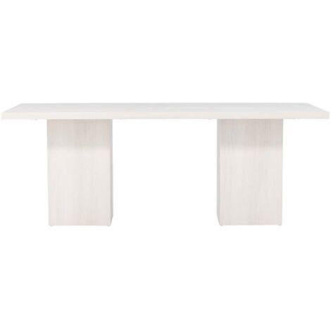 Ebuy24 – Table de salle à manger blanche 90x200cm – MDF – 6 places – Hauteur 75cm – Poids max 100kg – Livrée en kit