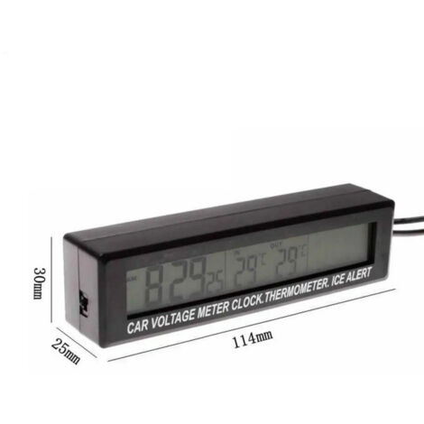 EC88 Auto-Thermometer, Uhr und Voltmeter: Elektronische Uhr, elektronisches Thermometer mit zwei Leuchten, Auto-Voltmeter