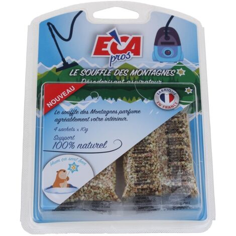 Eca - deodorante per aspirapolvere - alito di montagna - 4 bustine da 10 g - 504 - 3760011520504
